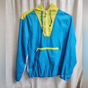 Mens Chubbies Windbreaker Foldable Fanny Pack Neon Blue and Yellow Medium